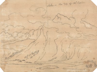 Jezero na vrcholu Mont Cenis od John Robert Cozens