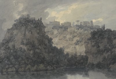 Na jezeře Nemi, cca 1780-83 (grafit a w/c na papíře) od John Robert Cozens