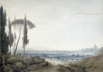 Řím z vily Mellini (akvarel) od John Robert Cozens