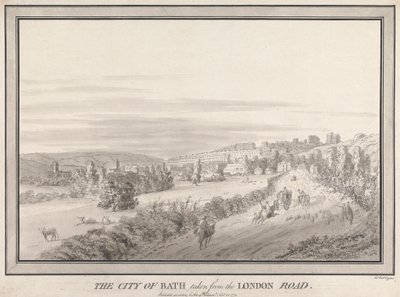 Město Bath převzato z London Road od John Robert Cozens