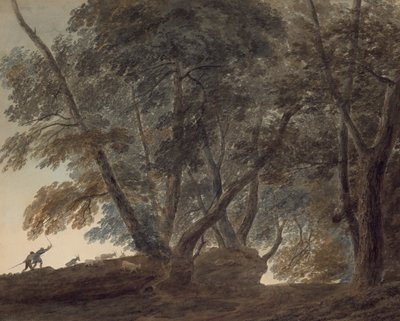 Kozí pastýř: Pohled na Galleria di Sopra nad jezerem Albano od John Robert Cozens