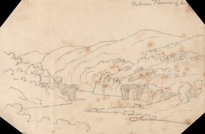 Pohled na řeku Arno mezi Florencií a Arezzem od John Robert Cozens