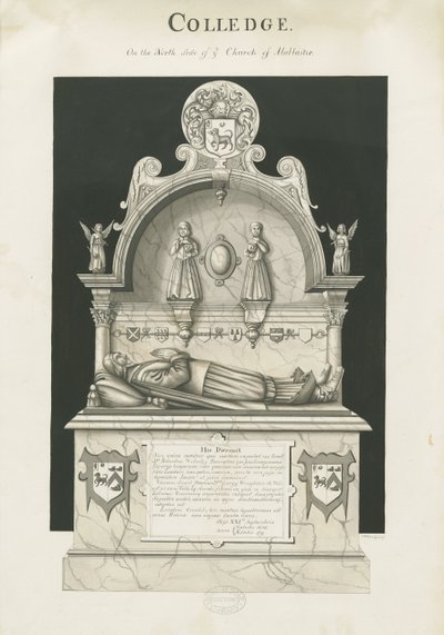 Colwich – Hrob Roberta Wolseleyho: sépiová kresba, nd [c 1837] od John Robert Fernyhough