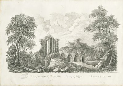 Croxden Abbey: kynä- ja mustepiirustus od John Robert Fernyhough