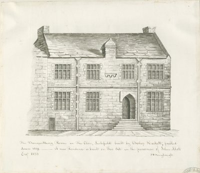 Lichfield - Banketní místnost in The Close: sépiová kresba a [počátek 19. století] (kresba) od John Robert Fernyhough