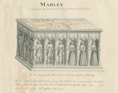 Madeley Church – Památník Randolpha Egertona: perokresba perem a tuší, nd [19. století] (kresba) od John Robert Fernyhough