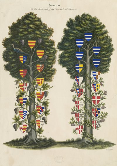 Kostel Sandon - nástěnná malba: akvarel, nd [19. století] (malba) od John Robert Fernyhough