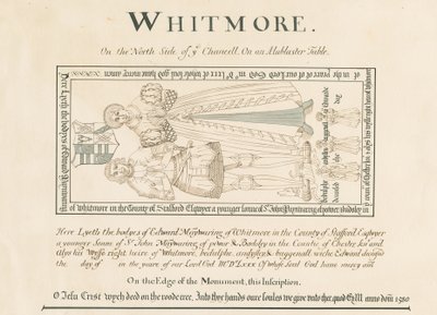 Whitmore Church – Památník Edwarda Mainwaringa: kresba perem a tuší, nd [19. století] (kresba) od John Robert Fernyhough