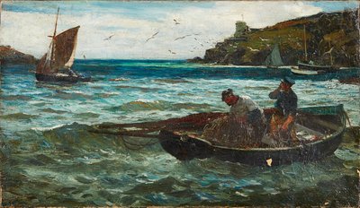 Fisherfolk (olej na plátně) od John Robertson Reid