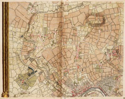 Mapa Greenfordu, Osterley, Ealingu a Kew od John Rocque