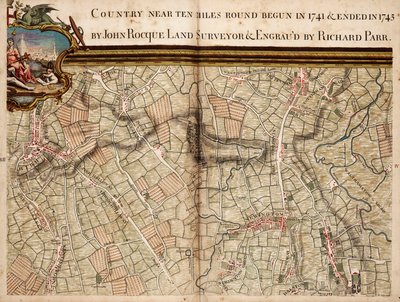 Mapa Highgate, Kentish Town, Holloway, Tottenham a Newington od John Rocque
