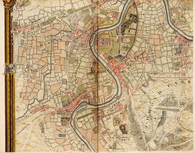 Mapa Hounslow, Twickenham a Richmond od John Rocque