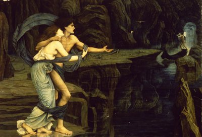 Orpheus a Eurydice na břehu řeky Styx, 1878 od John Roddam Spencer Stanhope