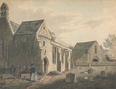 Kostel, hřbitov a postavy (The Graveyard) od John Roe of Warwick