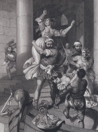 Únos benátských nevěst (rytina) od John Rogers (after) Herbert
