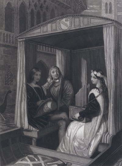 Lady Viola a její učitelé (rytina) od John Rogers (after) Herbert