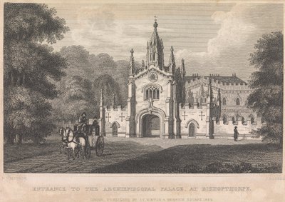 Vchod do Arcibiskupského paláce v Bishopthorpe (vydal I. T. Hinton); strana 34 (první díl) od John Rogers
