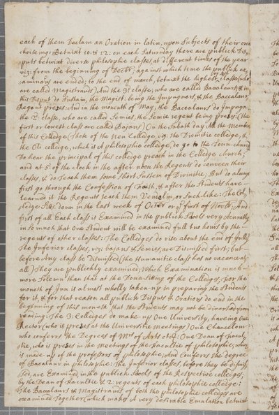 Dopis Johna Rowa, studenta v St Andrews, svému strýci, 1691 od John Row