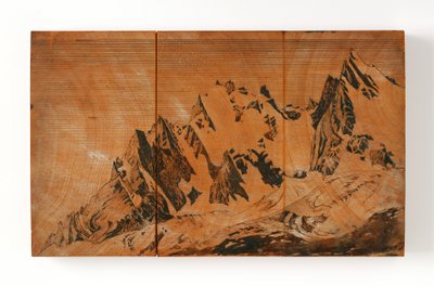 Aiguille Du Midi, Francie (pero, inkoust a akvarel na dřevo) od John Ruskin