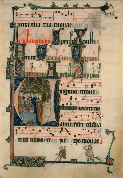 Kopie stránky z Beaupre Antiphonal, 19. století (wc na papíře) od John Ruskin