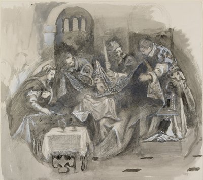 Kresba Tintorettovy obřízky ve Scuola Grande di San Rocco, srpen 1869 od John Ruskin