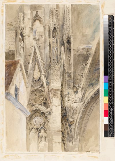 Vchod do jižní transeptu katedrály Rouen, 1854 od John Ruskin