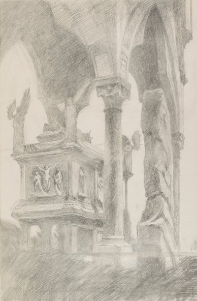 Studium hrobky Mastina II della Scala ve Veroně, c1869. od John Ruskin