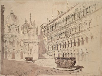 Dvůr vévodského paláce, Benátky, květen 1841 od John Ruskin