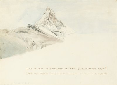 Matterhorn, Švýcarsko, ze severovýchodu, 1849 od John Ruskin