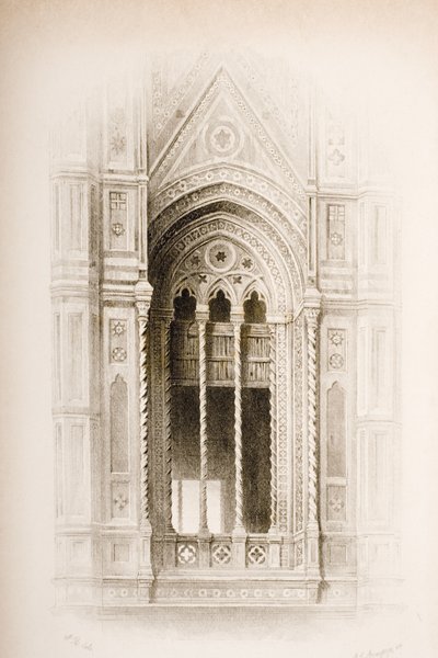 Kružby z Campanile of Giotto, Florencie, ze „Sedmi lamp architektury“ od Johna Ruskina, vyryté Jamesem Charlesem Armytagem (asi 1820-97) vydáno 1894 (rytina) od John Ruskin