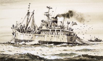 Sovětská rybářská loď v Severním moři od John S. Smith