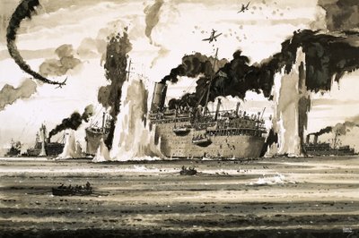 Potopení lodi Lancastra u St Nazaire v červnu 1940 od John S. Smith