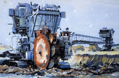 Proměna pouště v zemi hojnosti, ilustrace z knihy "Mighty Machines od John S. Smith