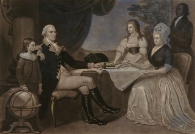 George Washington a jeho rodina od John Sartain