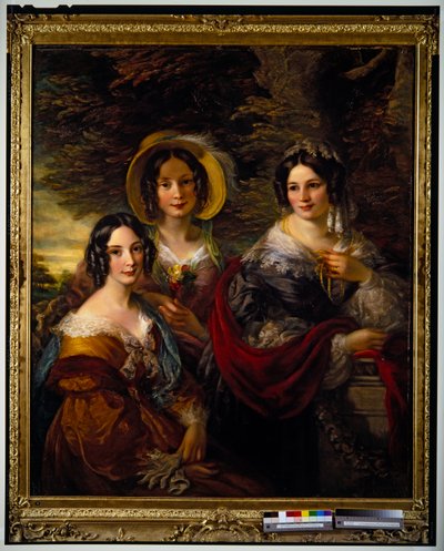 Portrét Frances, Charlotte a Catherine Voulesových (plátno) od John Scarlett Davis