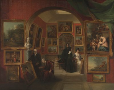 Interiér galerie British Institution od John Scarlett Davis