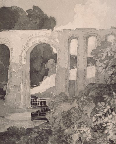 Telfordův akvadukt, kolem 1800. Umělci: John Sell Cotman, Thomas Telford. od John Sell Cotman, Thomas Telford