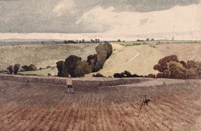 Zorané pole, asi 1808 (tužka a akvarel na papíře) od John Sell Cotman