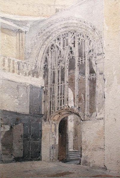 Obrazovka, Norwichská katedrála (tužka a akvarel na papíře) od John Sell Cotman