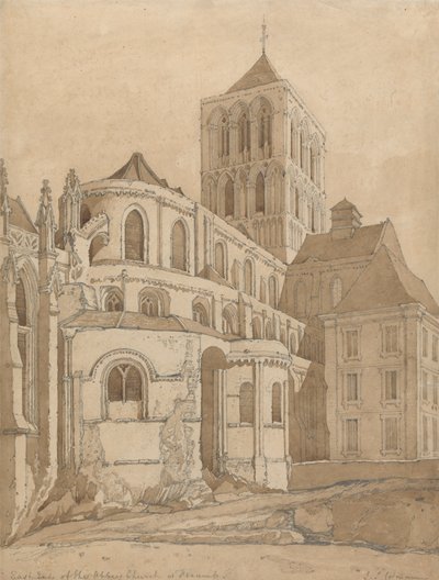 Abbey Church ve Fecamp, Normandie od John Sell Cotman