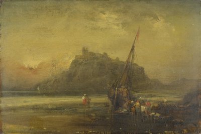 Plážová scéna (olej na papíře) od John Sell Cotman