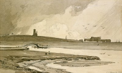 Blakeney Church a Wiveton Hall, 1818 od John Sell Cotman