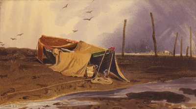 Loď na pláži (barevná litografie) od John Sell Cotman