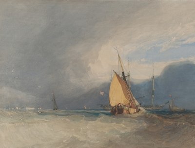 Lodě z pobřeží, bouře se blíží, 1830. od John Sell Cotman