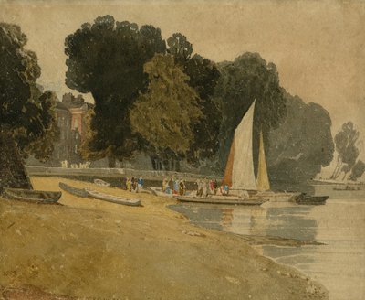 Cheyne Walk, Londýn, cca 1809-10 (wc na papíře) od John Sell Cotman