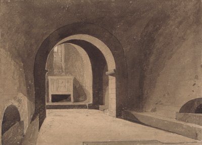Krypta Saint Gervaise, Rouen, Normandie od John Sell Cotman