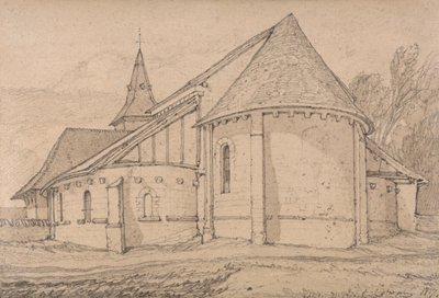 Východní část opatského kostela svatého Pavla v Rouenu, Normandie od John Sell Cotman