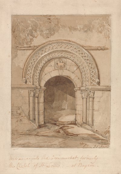 Vchod do Cornmarketu, dříve kaple sv. Ludvíka, v Bayeux od John Sell Cotman