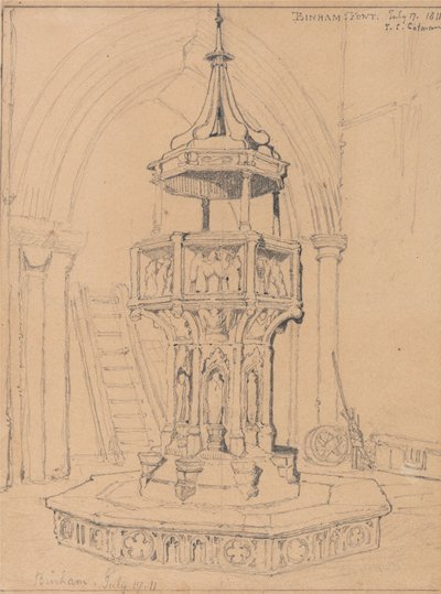 Písmo v Binham Church, Norfolk od John Sell Cotman