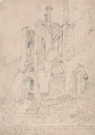 Hrad Framlingham, Suffolk: Část zničeného interiéru od John Sell Cotman